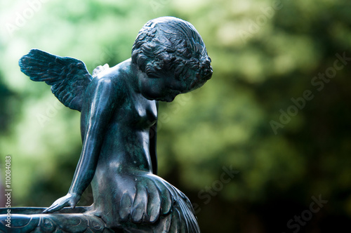 Angel with his head down