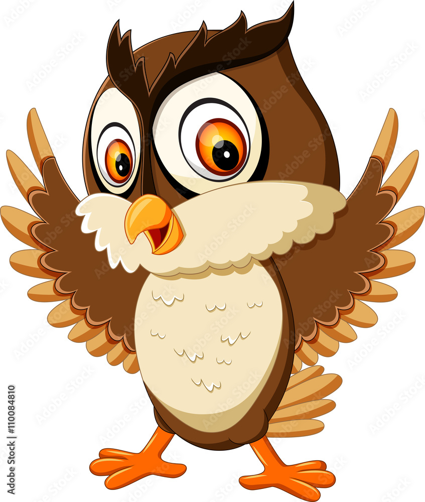 Naklejka premium illustration of cute owl cartoon