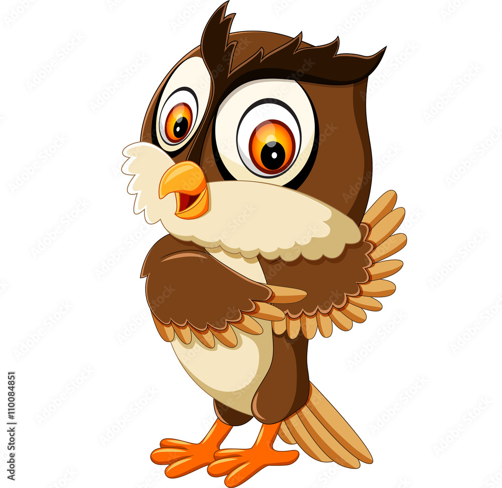 Obraz premium illustration of cute owl cartoon