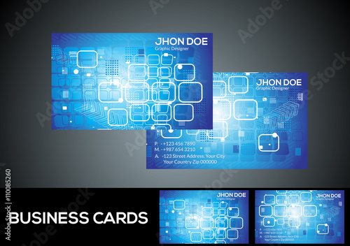 abstract digital blue business card photo