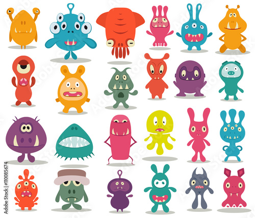 24 cute doodle monsters