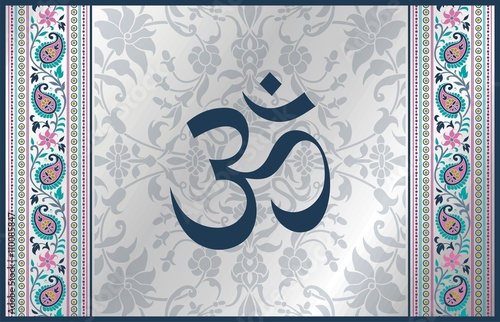 aum syllable, paisley design ,Hinduism, India
