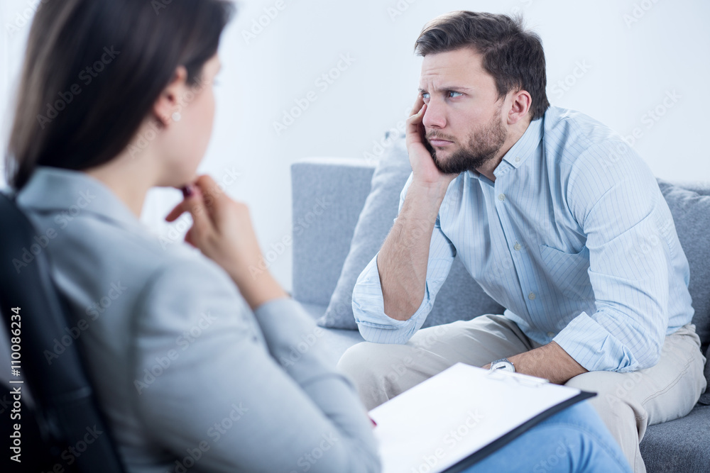 Bored man with depression Bored man with depression
