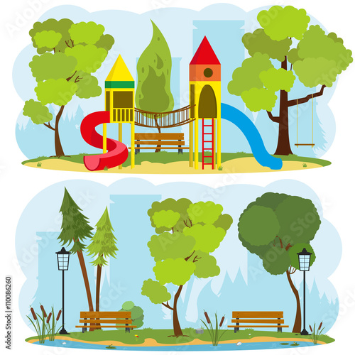 children's playground in a city park.