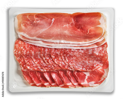 Tray Packaged of Presliced Ham Salami coppa
