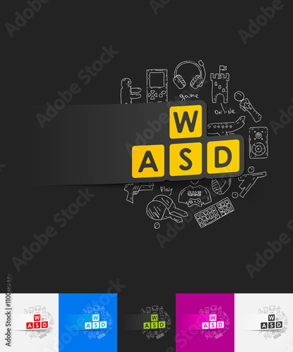 keypad paper sticker with hand drawn elements