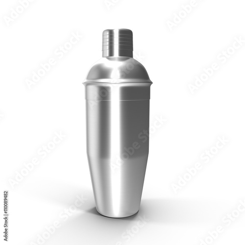 Cocktail shaker. Isolated on white. 3D illustration.