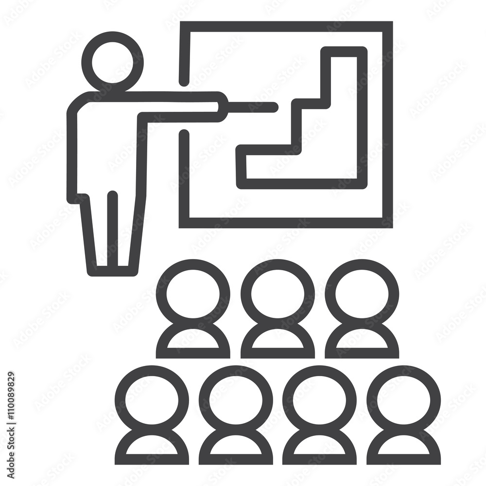 Obraz premium Business data graph chart analytics, training and learning icon, vector elements black silhouette 