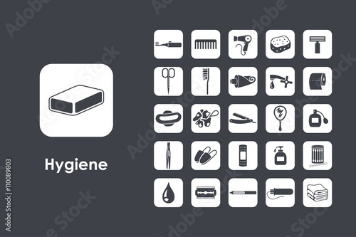 Set of hygiene simple icons