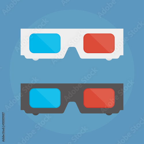 3D glasses vector illustration