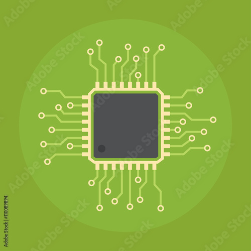 Computer chip vector icon