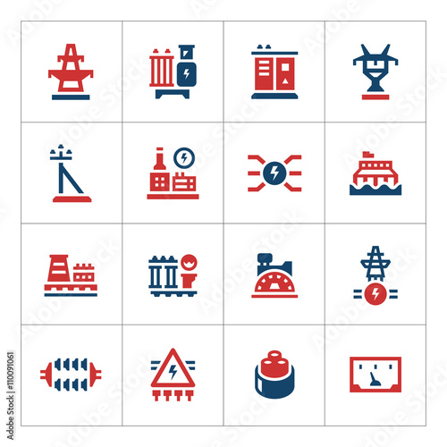 Set color icons of power industry
