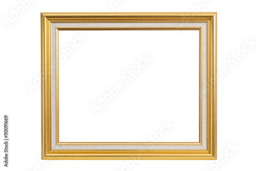 Antique golden frame isolated on white