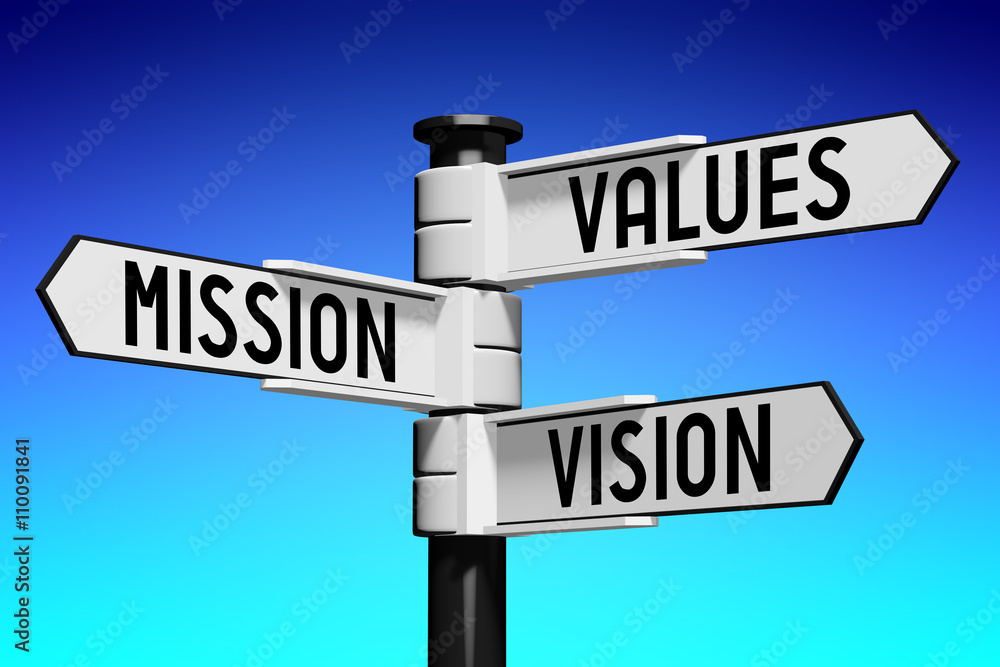 3D illustration/ 3D rendering - signpost with three arrows - business ethics concept 3D illustration/ 3D rendering - signpost with three arrows - business ethics concept