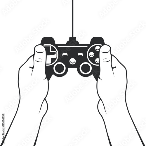 Gamepad in hands icon - game console joystick