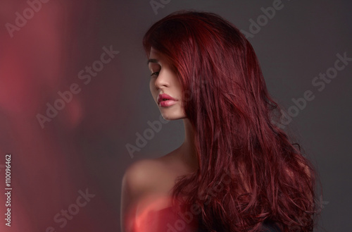 Obraz na plátně beauty sexy girl with red hair