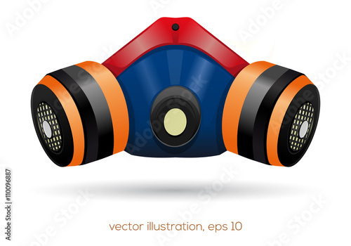 Multicolored respirator isolated on a white background. Vector illustration