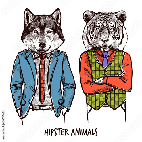 Hipster Animals Set