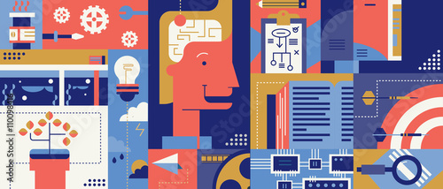 Creative brainstorm idea abstract background