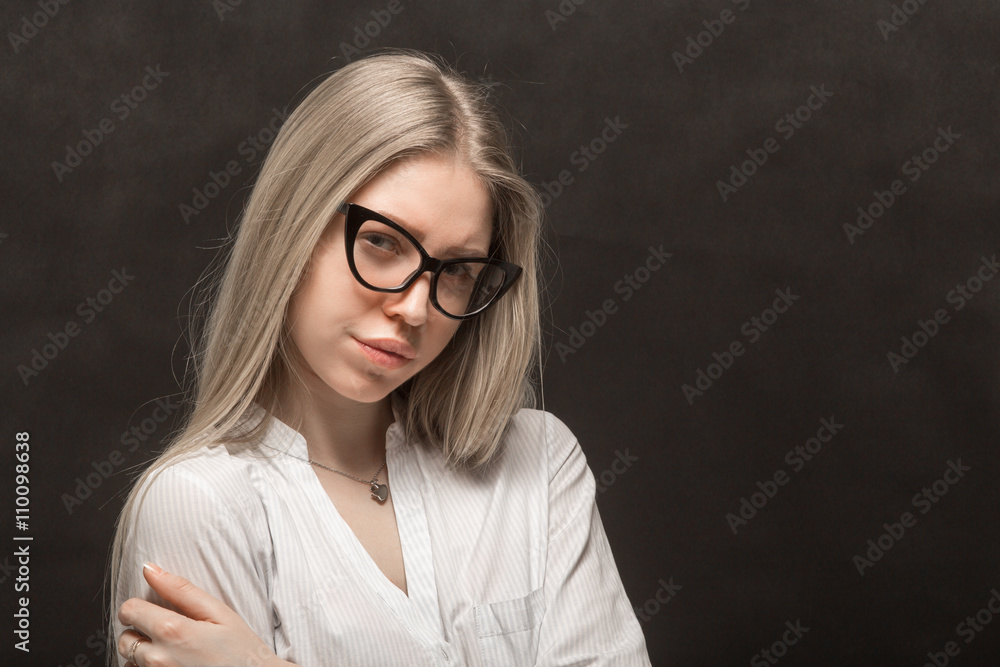 young skeptical woman young skeptical woman