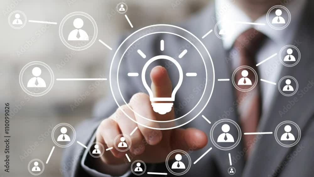 Button idea bulb business businessman icon
