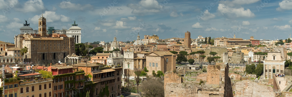 Panorama of Rome as seen from the Palatine hill