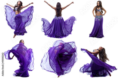 Canvas-taulu Collection of lovely brunette dancing belly dance
