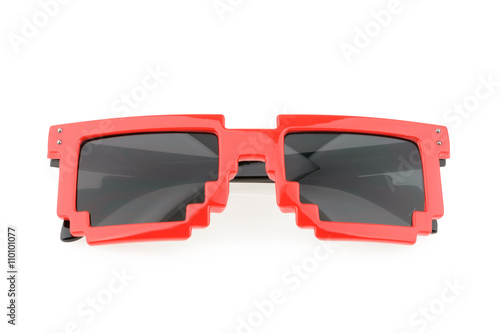 Pixel glasses isolated on white