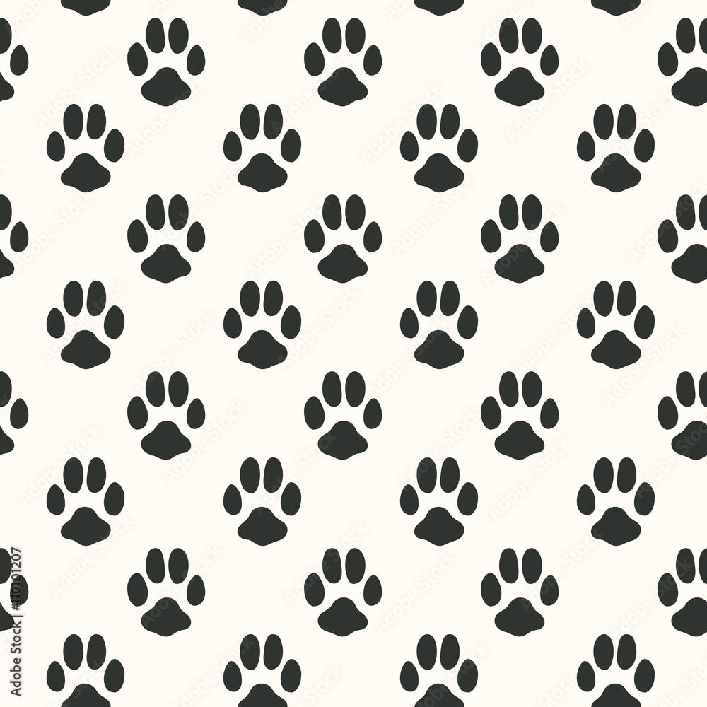 Seamless pattern with animal footprint texture Stock Vector | Adobe Stock