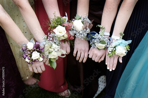 Fotografering Prom Corsages Girls Beautiful Dresses