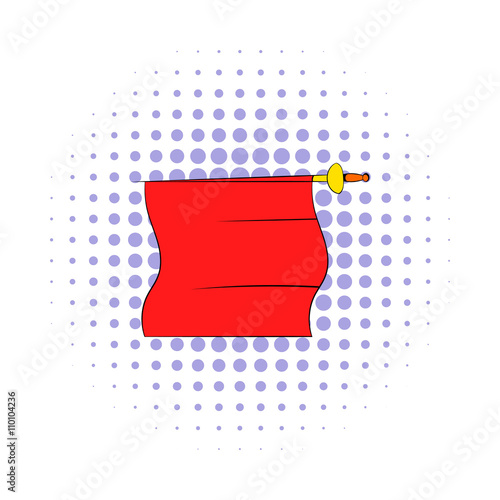 Red cape of bullfighter icon, comics style