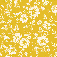 Stickers Vintage bloemen patronen Tweekleurig bloemenpatroon minimalistisch dessin  © Gizele