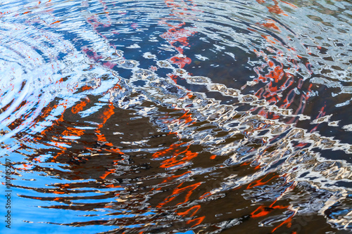 Water surface with colorful reflections pattern