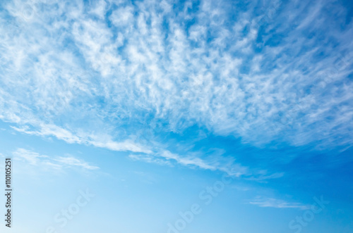 Natural bright blue sky with altocumulus cloud layer