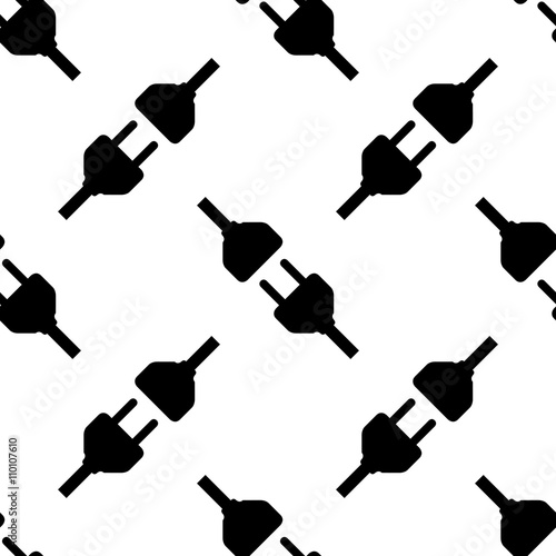 Icono plano patrón con conexion electrica sobre fondo blanco