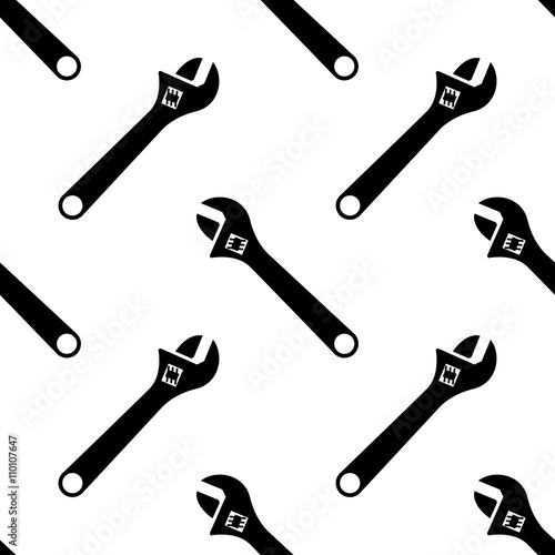 Icono plano patrón con llave inglesa sobre fondo blanco