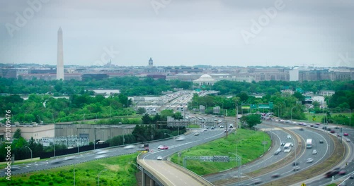 Washington DC timelapse with rush hour traffic wide at 2 seconds per frame in 4K