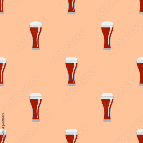 Glasses of red beer seamless pattern