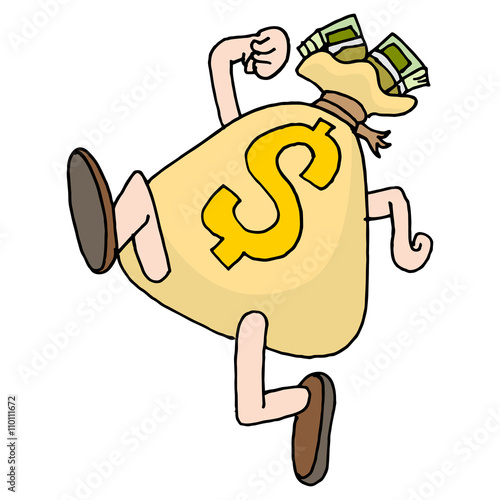 runaway savings money bag
