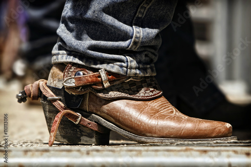 Rodeo Cowboy Boot and Spur