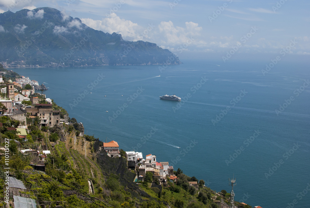 Particular landscape Amalfi coast view from north
