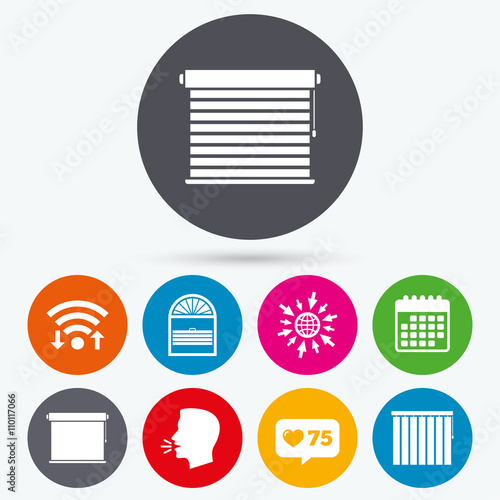 Louvers icons. Plisse, vertical and rolls.