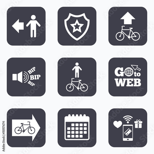 Pedestrian road icon. Bicycle path trail sign.