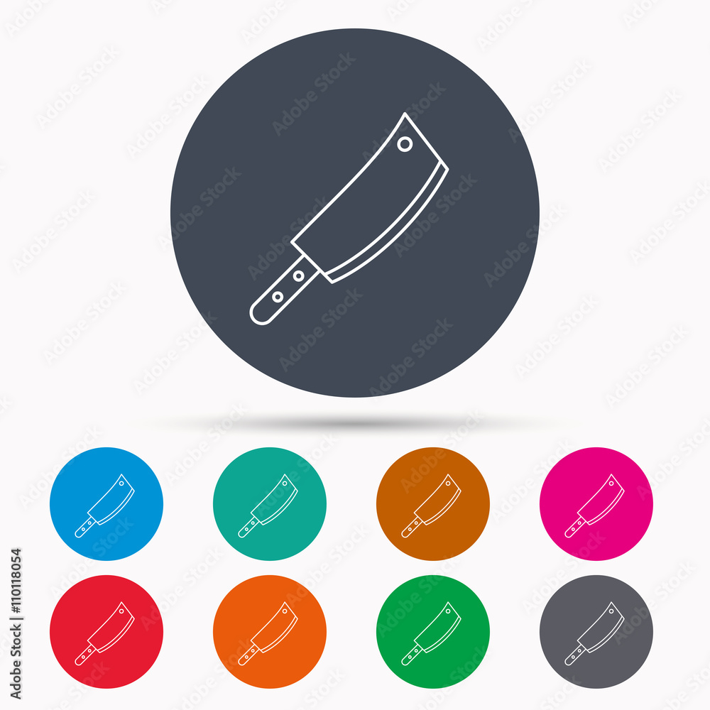 Butcher knife icon. Kitchen chef tool sign. Butcher knife icon. Kitchen chef tool sign.