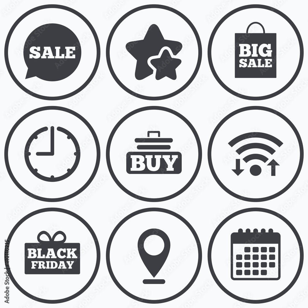 Sale speech bubble icons. Buy cart symbol Sale speech bubble icons. Buy cart symbol