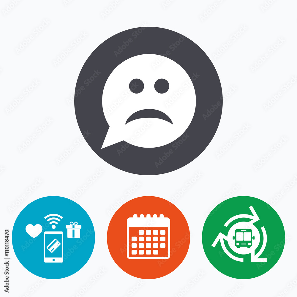 Fototapeta premium Sad face sign icon. Sadness symbol.