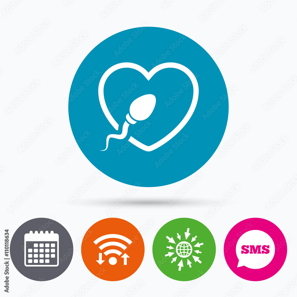 Sperm sign icon. Fertilization symbol. Sperm sign icon. Fertilization symbol.