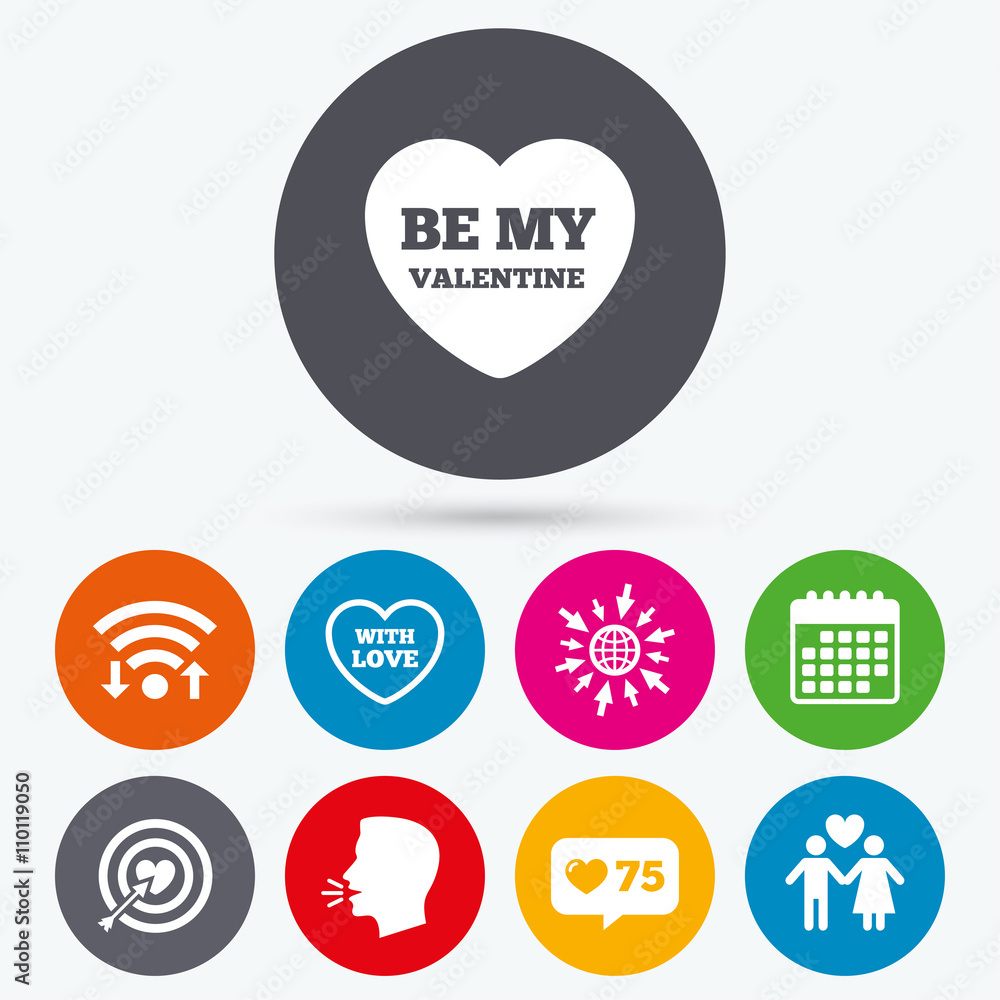 Valentine day love icons. Target aim with heart. Valentine day love icons. Target aim with heart.