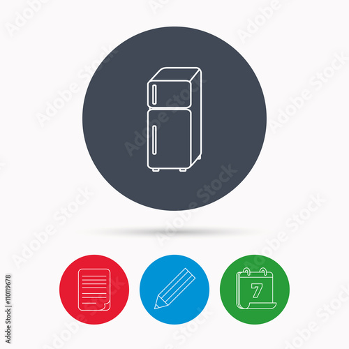 Refrigerator icon. Fridge sign.