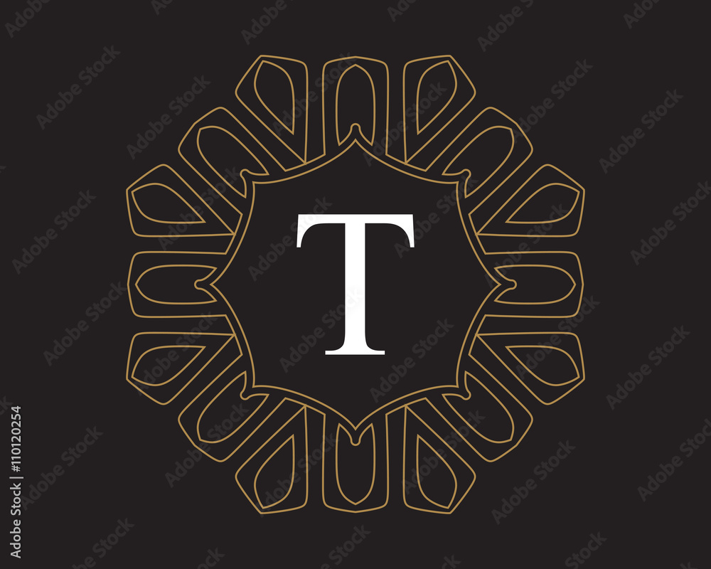 Fototapeta premium T Monogram Vintage Classic Letter Logo for Luxury Business